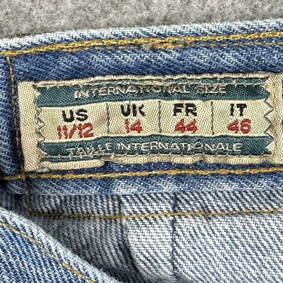 Vintage Express Cut Off Mom Jean Shorts Women 11/12 Blue Medium Wash Made In USA - Picture 10 of 12